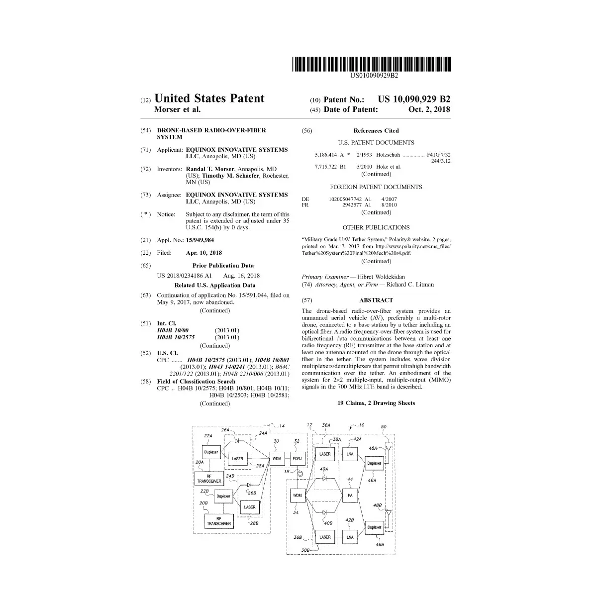 Coverpage image for Patent No. 20180234186 